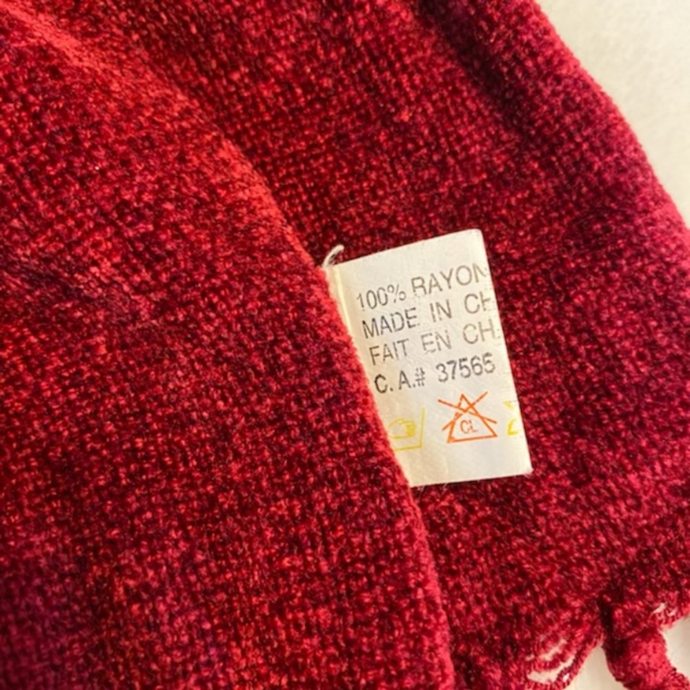Soft Red Scarf .